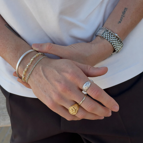 18K Gold Plated Cherub Cupid Angel Ring