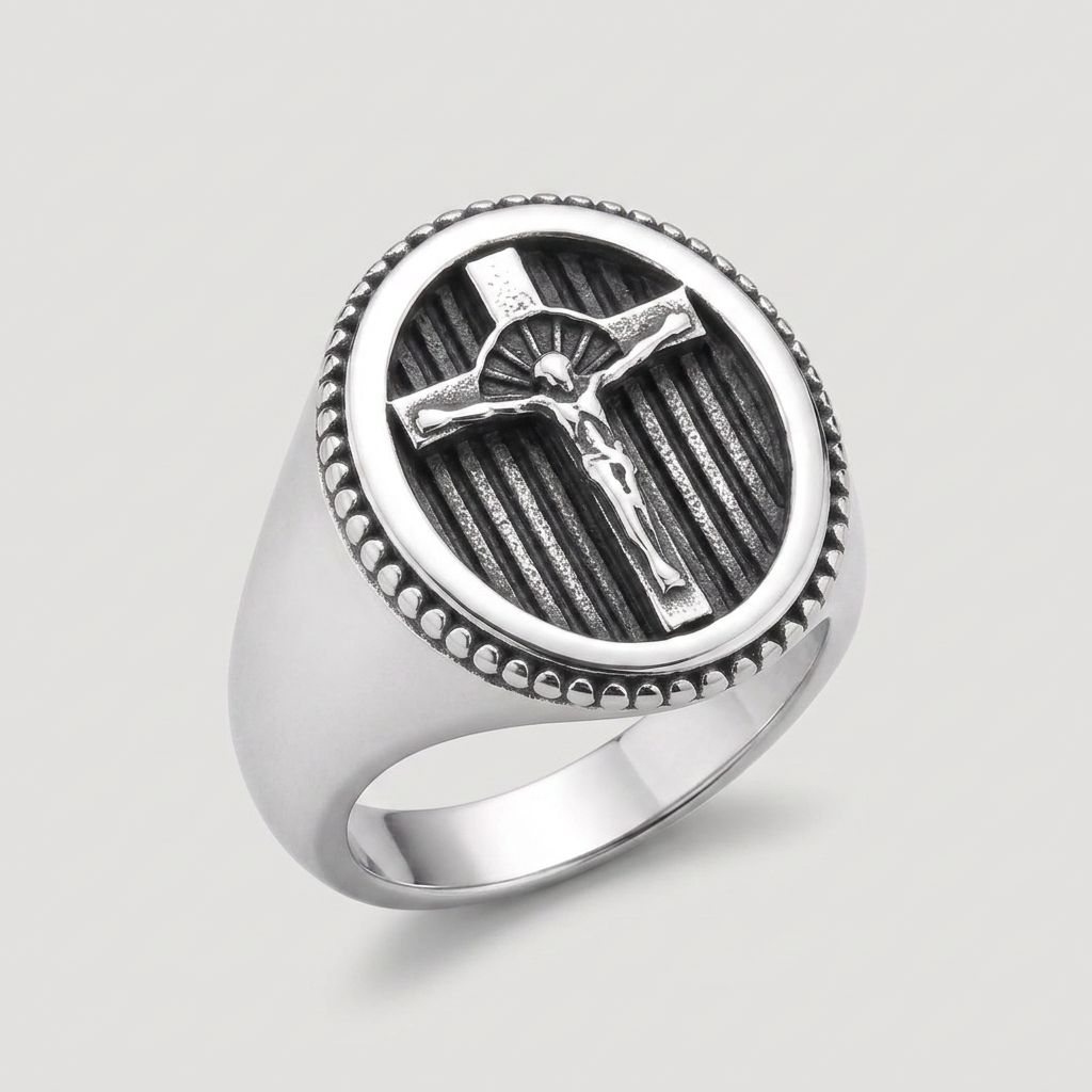 Jesus Cross Solid Ring