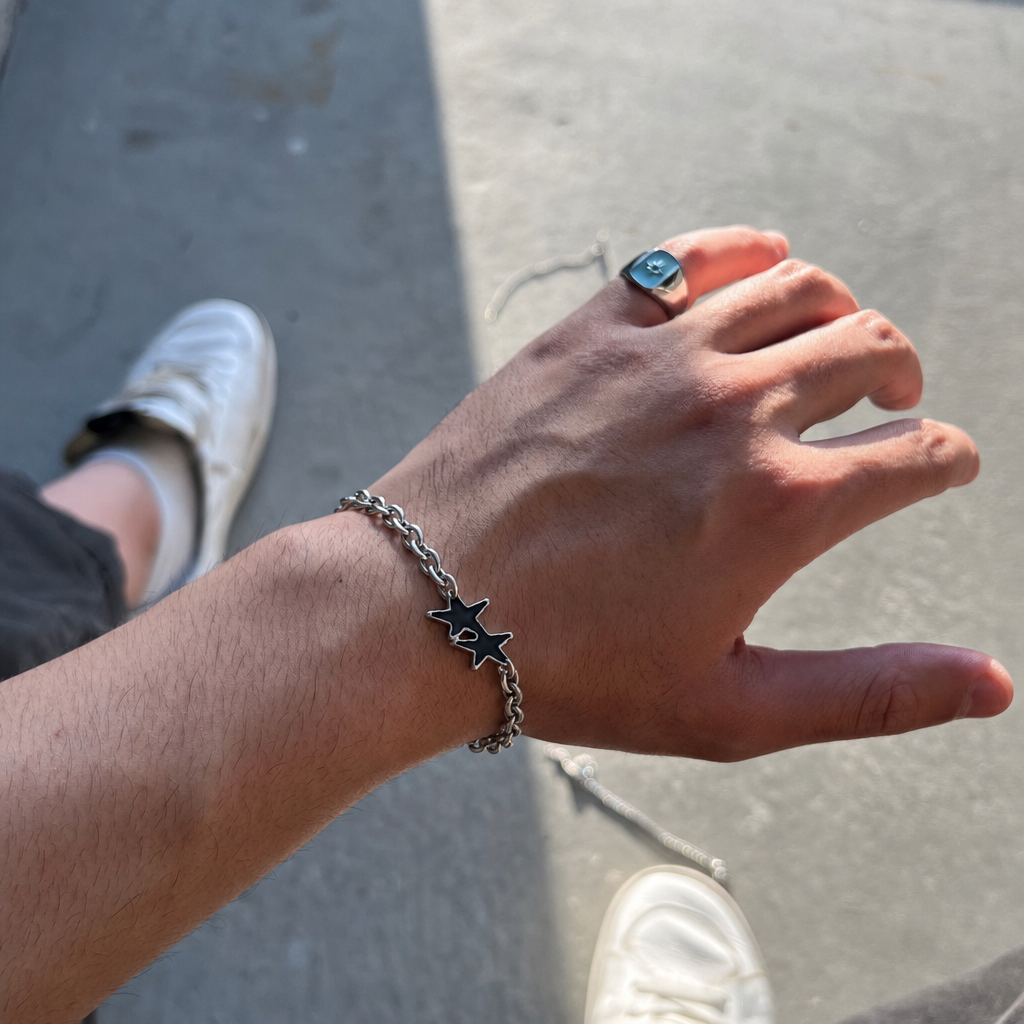 Five Pointed Star Cuban Bracelet